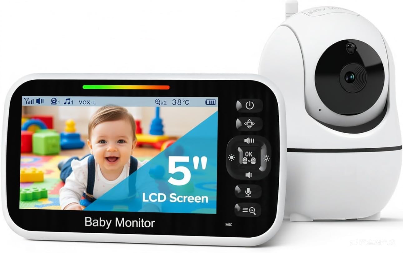 GoodBaby 5-Inch Baby Monitor No WiFi Secure FHSS