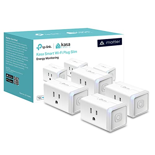Kasa KP125M Matter Smart Plug with Energy Monitoring 4-Pack