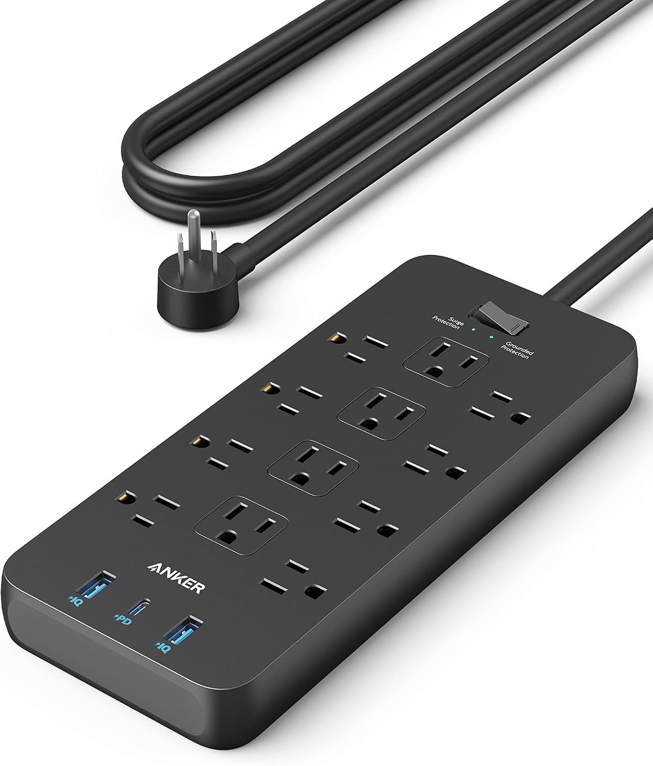 Anker Power Strip with 2100J Surge Protector and USB-C
