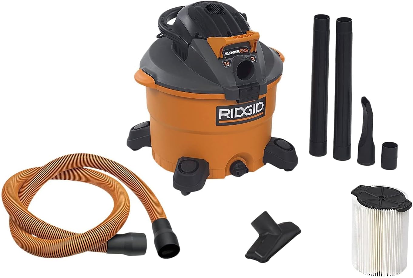 RIDGID VAC1200 12-Gallon Wet/Dry Vacuum with Detachable Blower