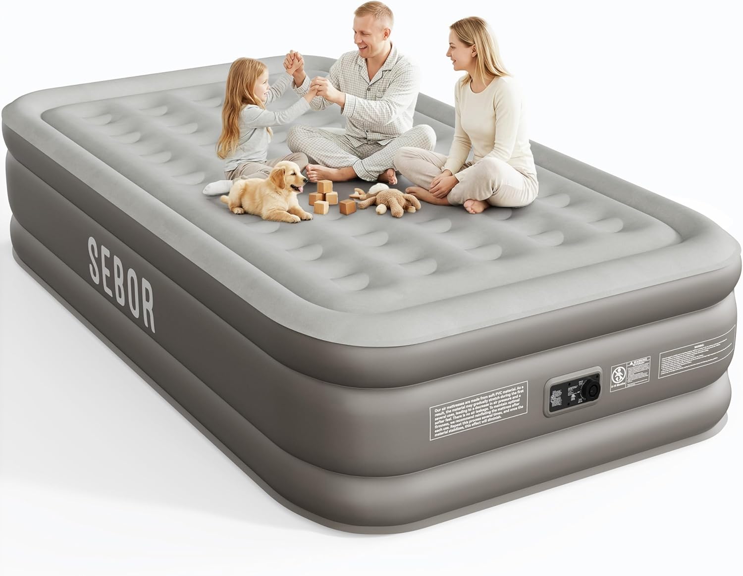 Sebor Queen Air Mattress with Built-in Pump 18"