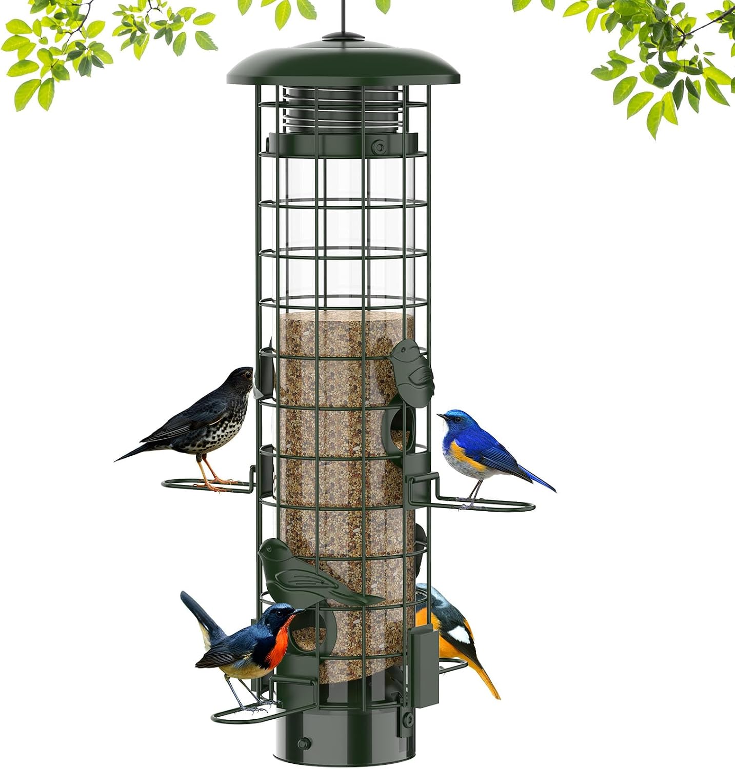 Squirrel Proof Bird Feeder, Metal Mesh Bird Feeders for Outdoors Hanging, Gravity Protection