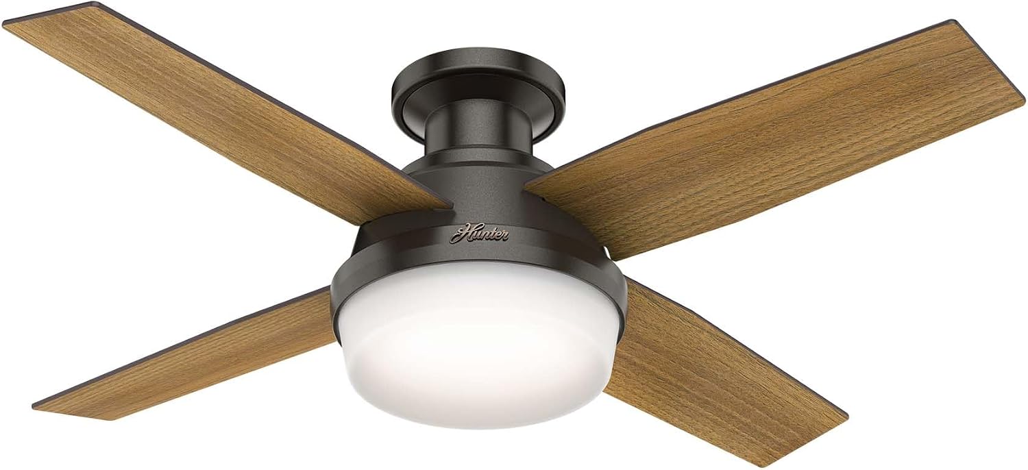Hunter Dempsey 44-Inch Indoor Ceiling Fan with LED Light and Remote