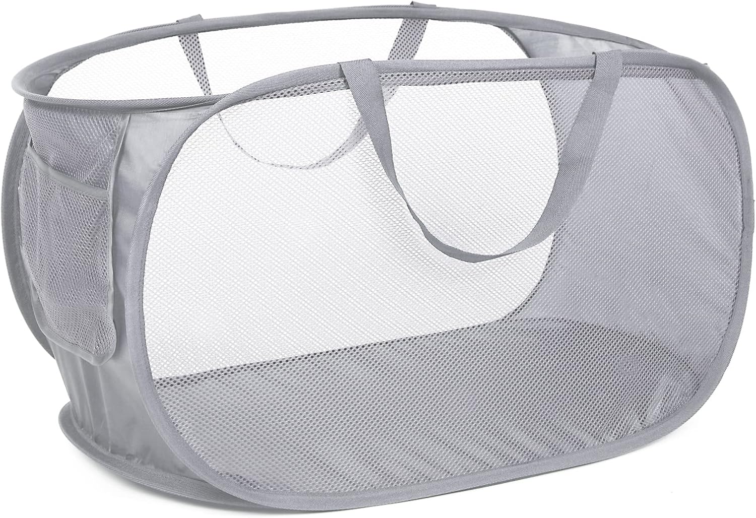 Bemkoo Mesh Pop Up Laundry Basket with Side Pocket