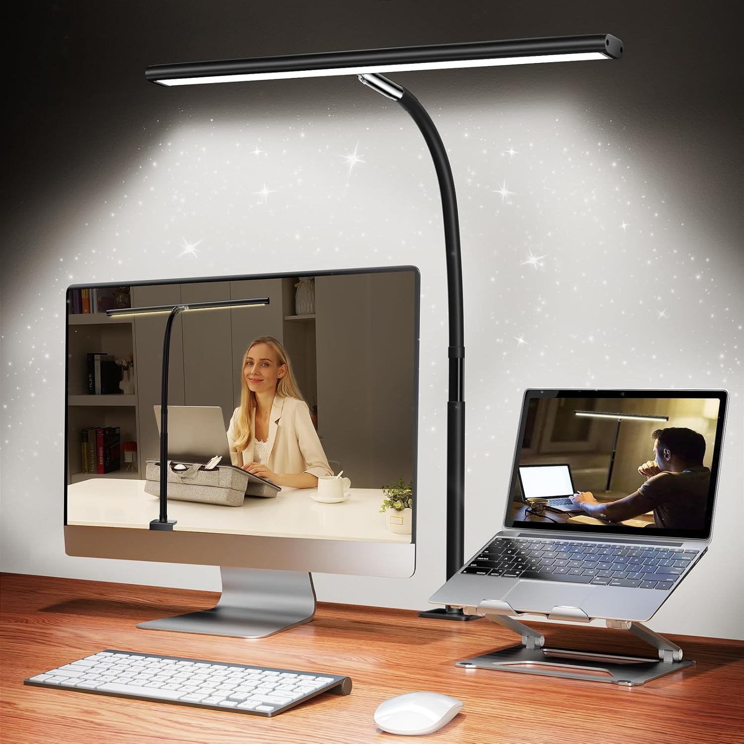 Airlonv LED Desk Lamp with Clamp, 10W Gooseneck