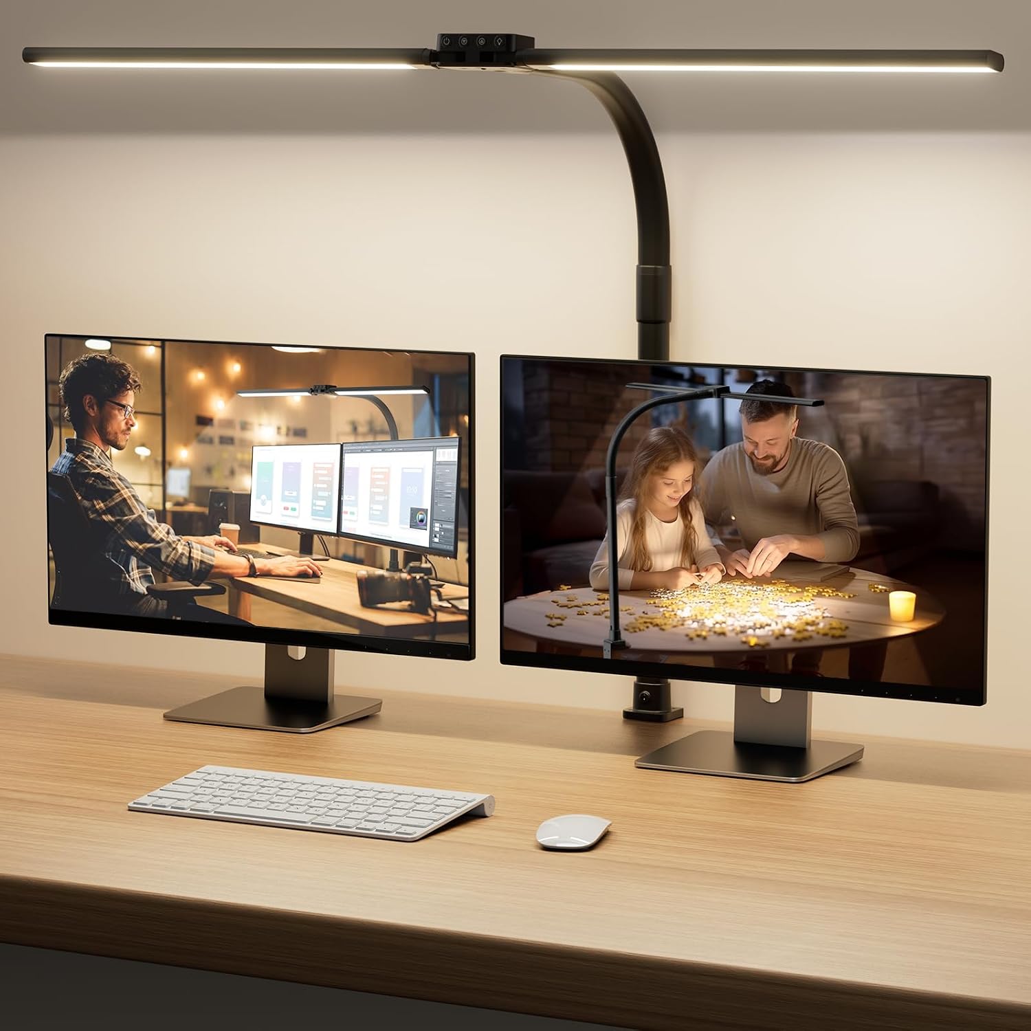 SIBRILLE LED Desk Lamp, Double Head Rotatable