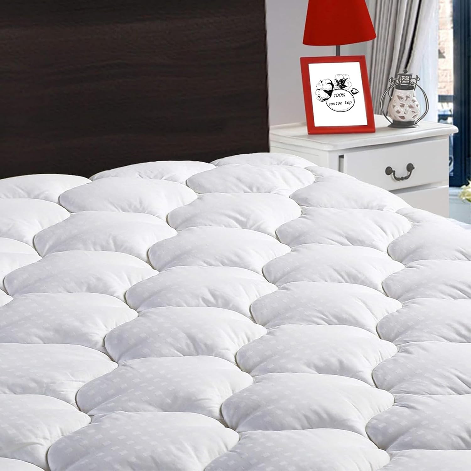 LEISURE TOWN Cooling Mattress Topper with Down Alternative Fill