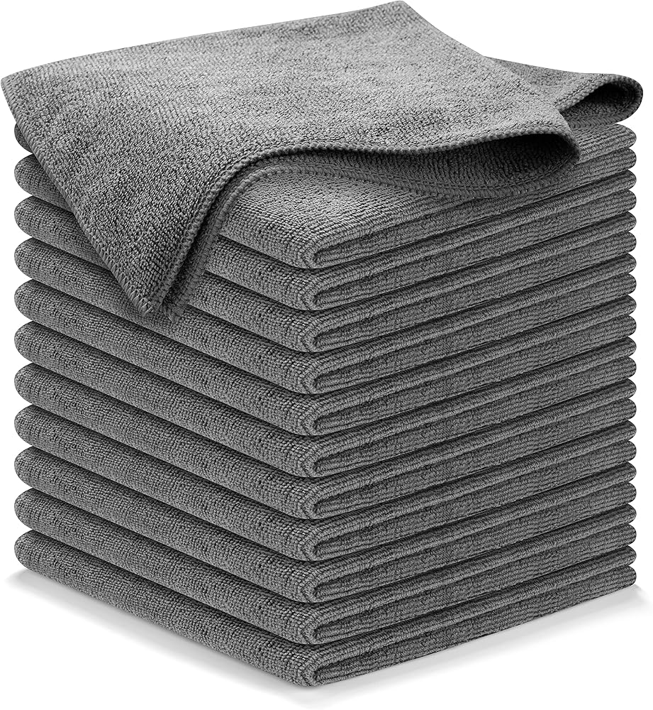 USANOOKS Microfiber Cleaning Cloth Grey, 12 Pack