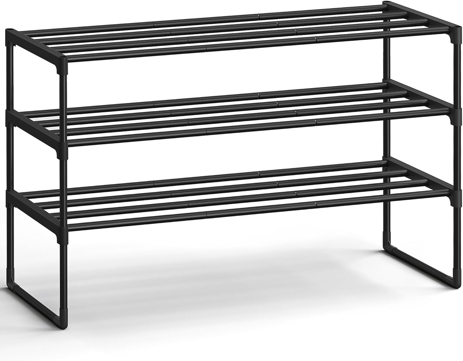 SONGMICS Shoe Rack, 3-Tier Metal Stackable