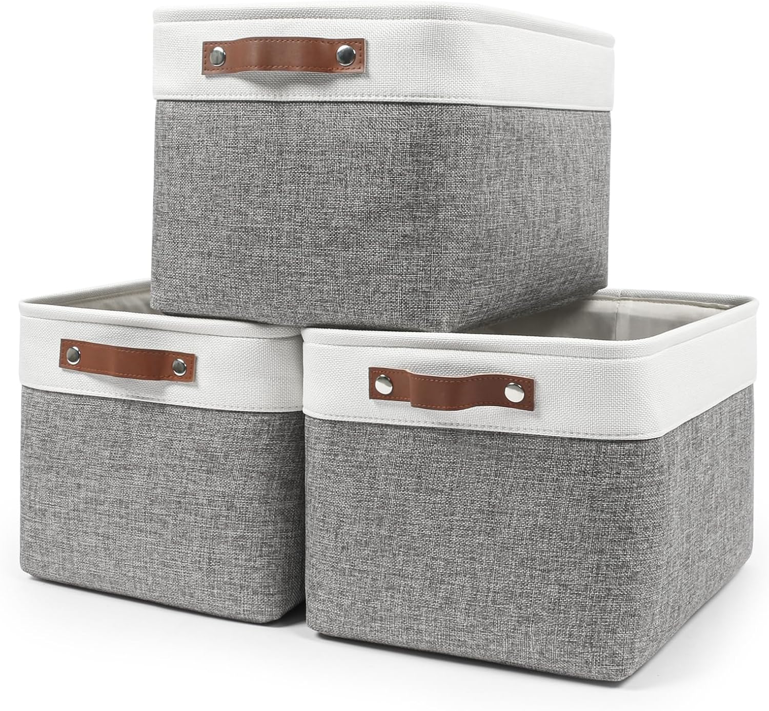 Bagnizer Storage Bins Large Fabric Storage Baskets for Shelves 3 Pack Decorative