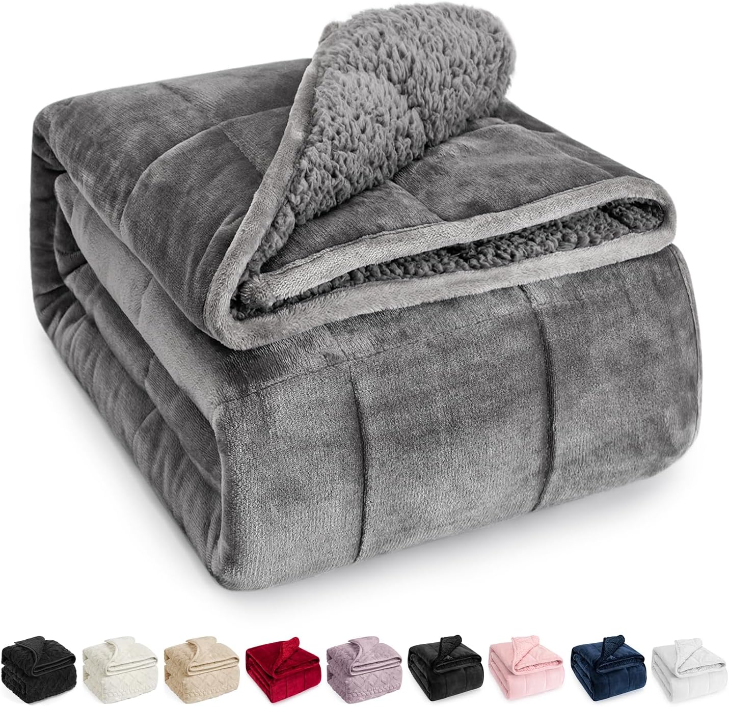 Wemore Sherpa Fleece Weighted Blanket 15 lbs