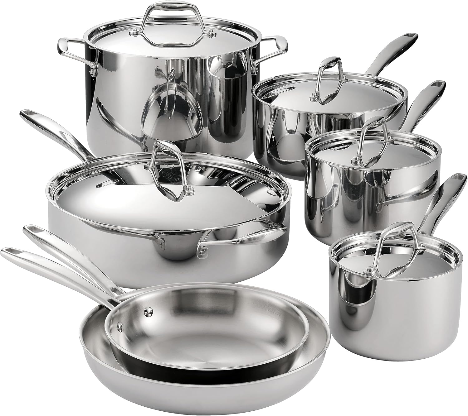 Tramontina Signature Tri-Ply Clad Stainless Steel 12-Piece Cookware Set