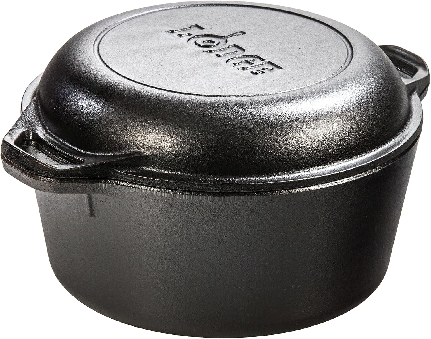 Lodge L8DD3 Cast Iron Double Dutch Oven, 5 Quart