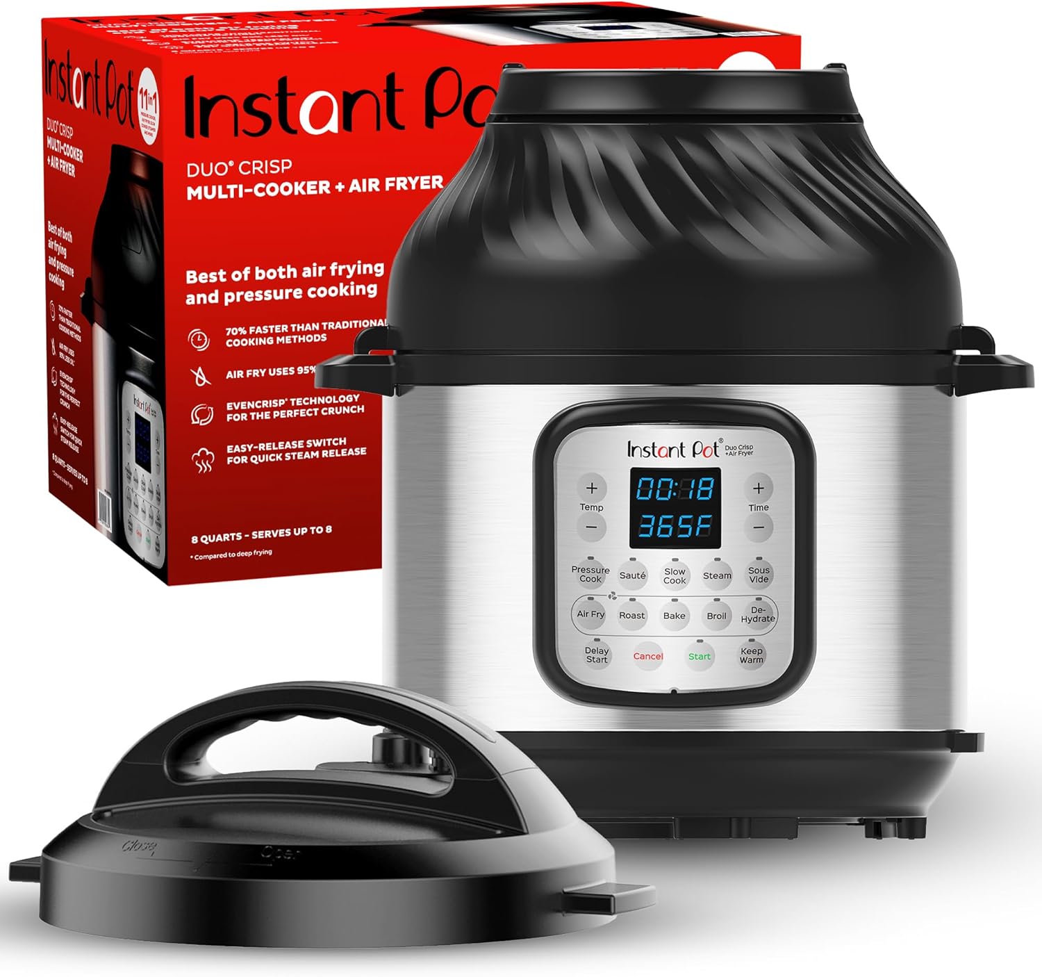 Instant Pot Duo Crisp 11-in-1 Air Fryer and Electric Pressure Cooker, 8 Quarts