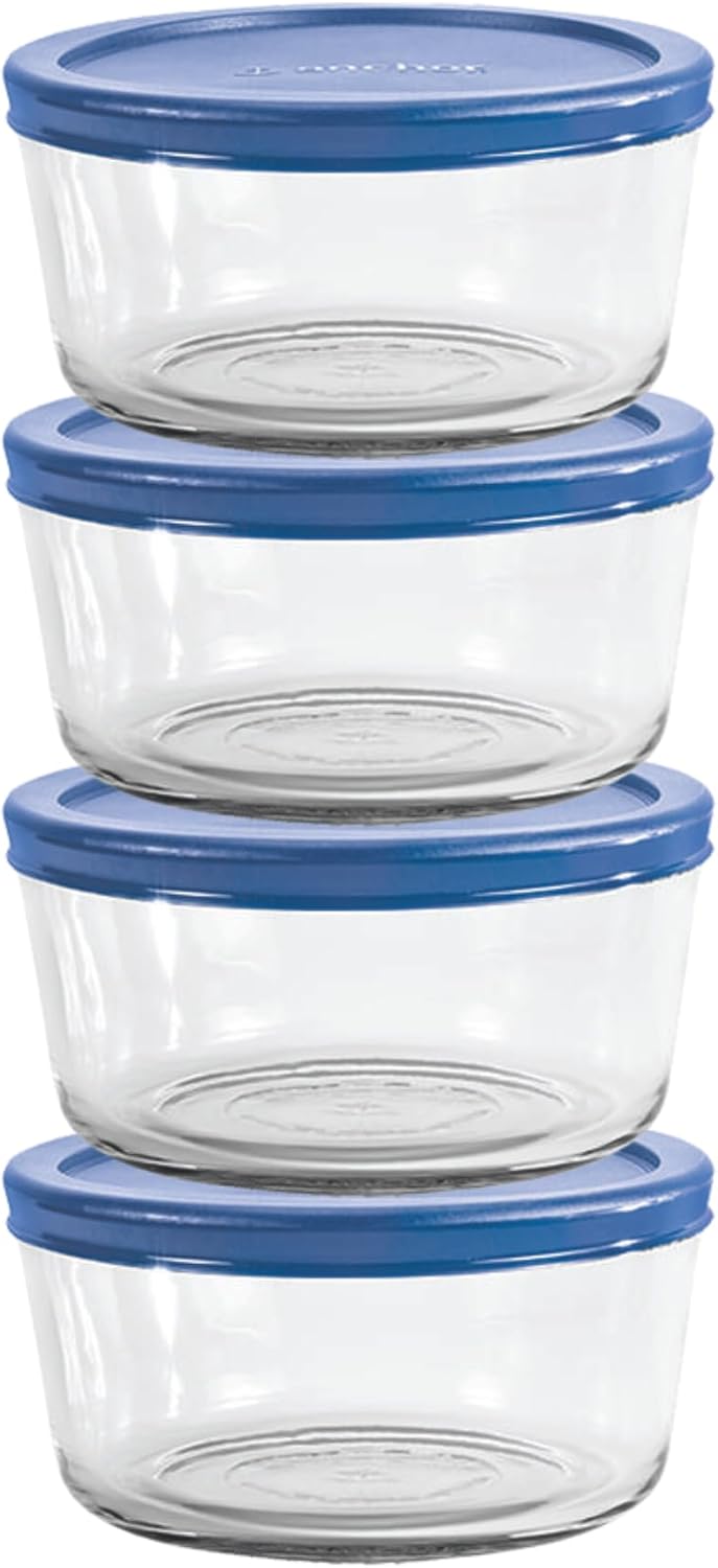 Anchor Hocking 2 Cup Glass Storage Containers with Lids