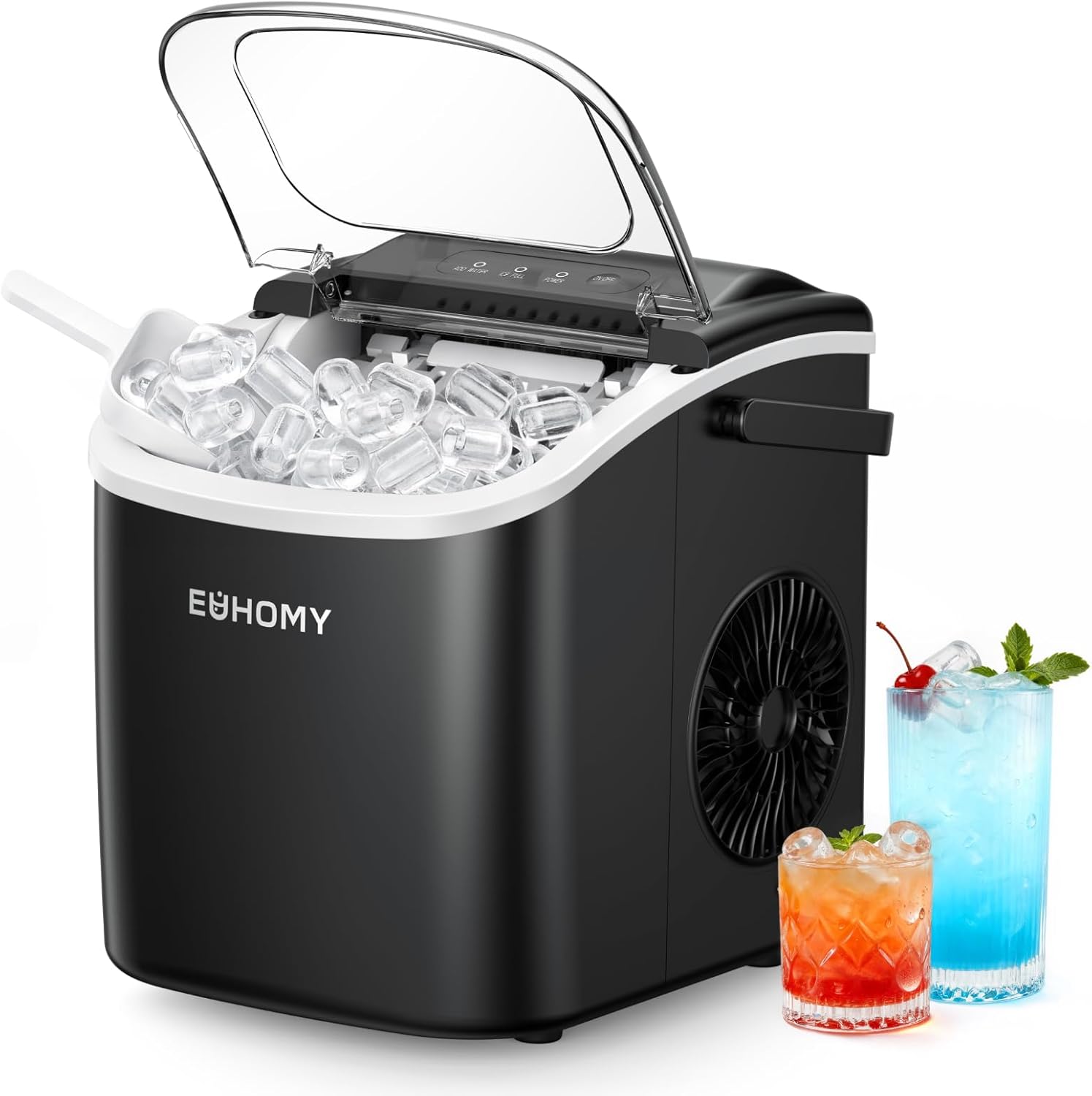 EUHOMY Countertop Ice Maker Machine with Handle