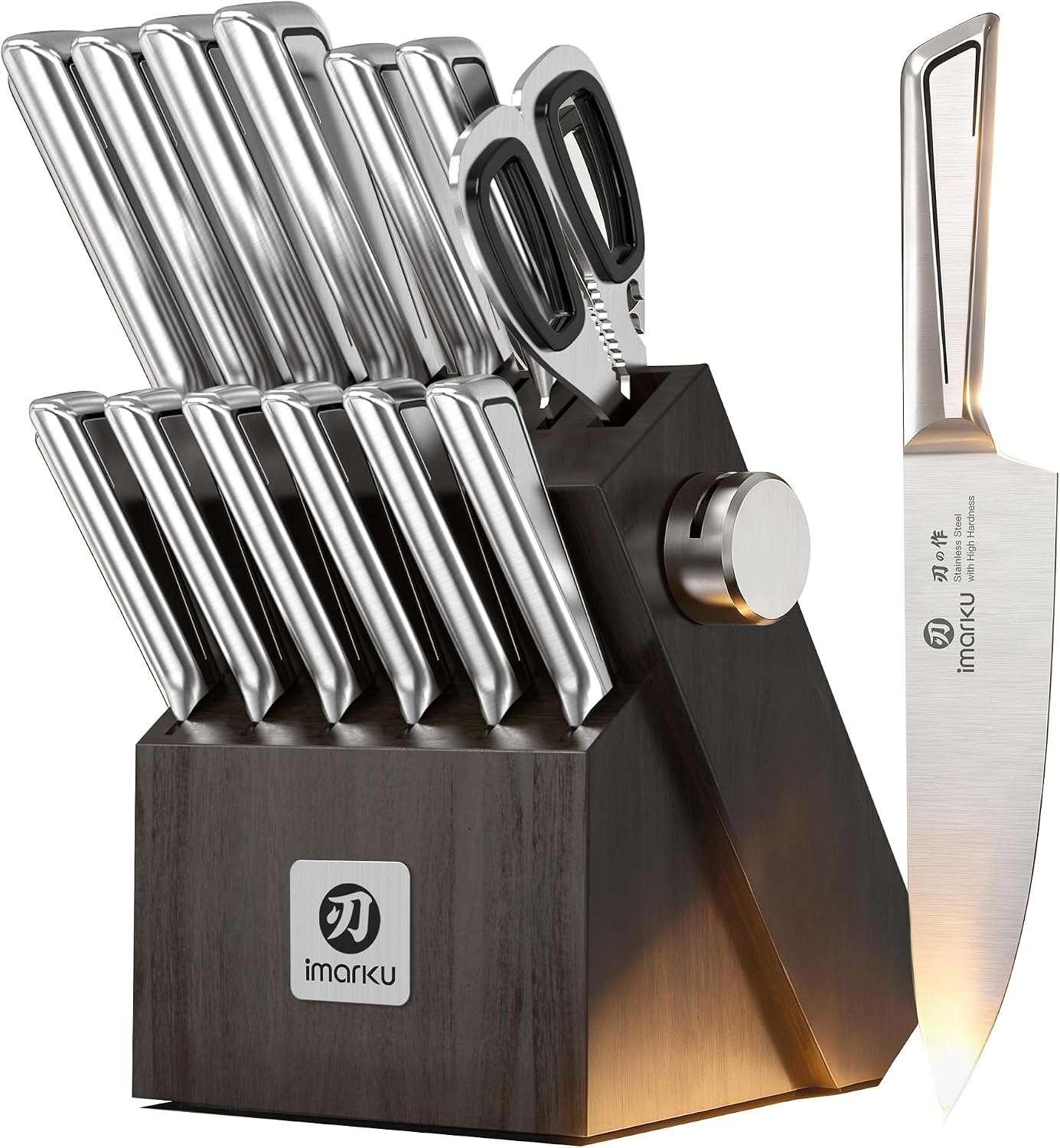 imarku Japanese High Carbon Stainless Steel Knife Set with Block
