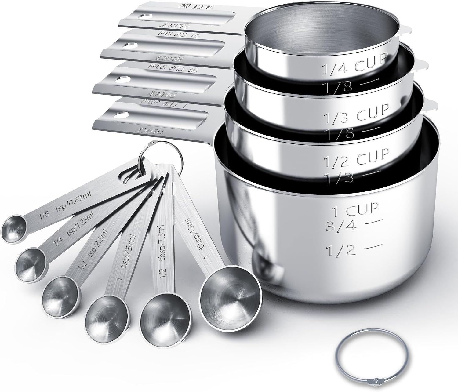 TILUCK Stainless Steel Measuring Cups and Spoons Set