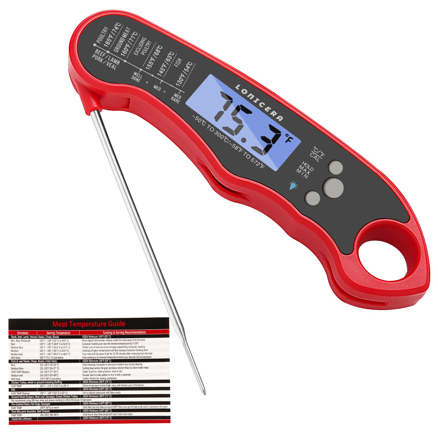 LONICERA Digital Foldable Probe Meat Thermometer