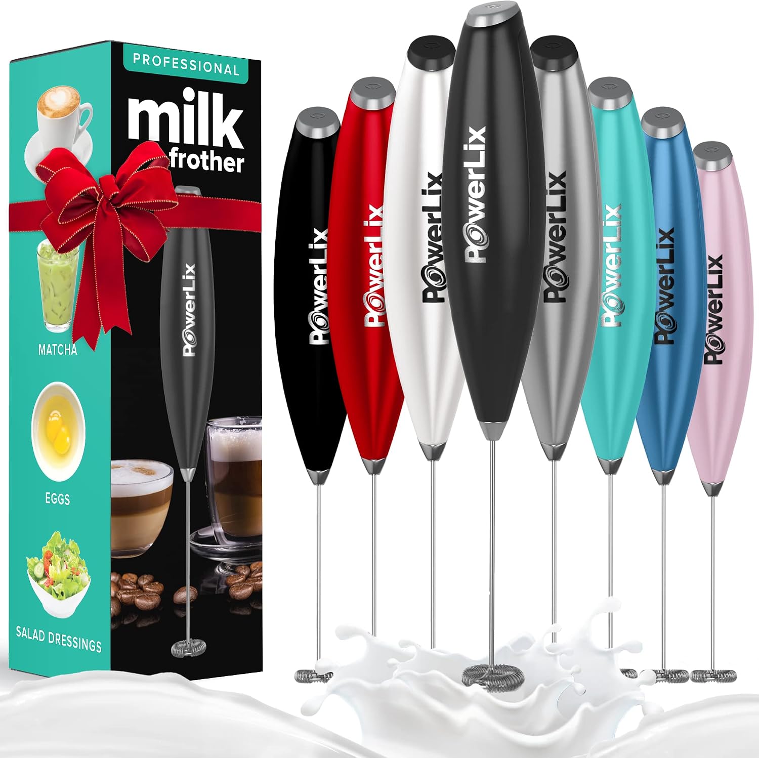 PowerLix Powerful Handheld Milk Frother with Stand