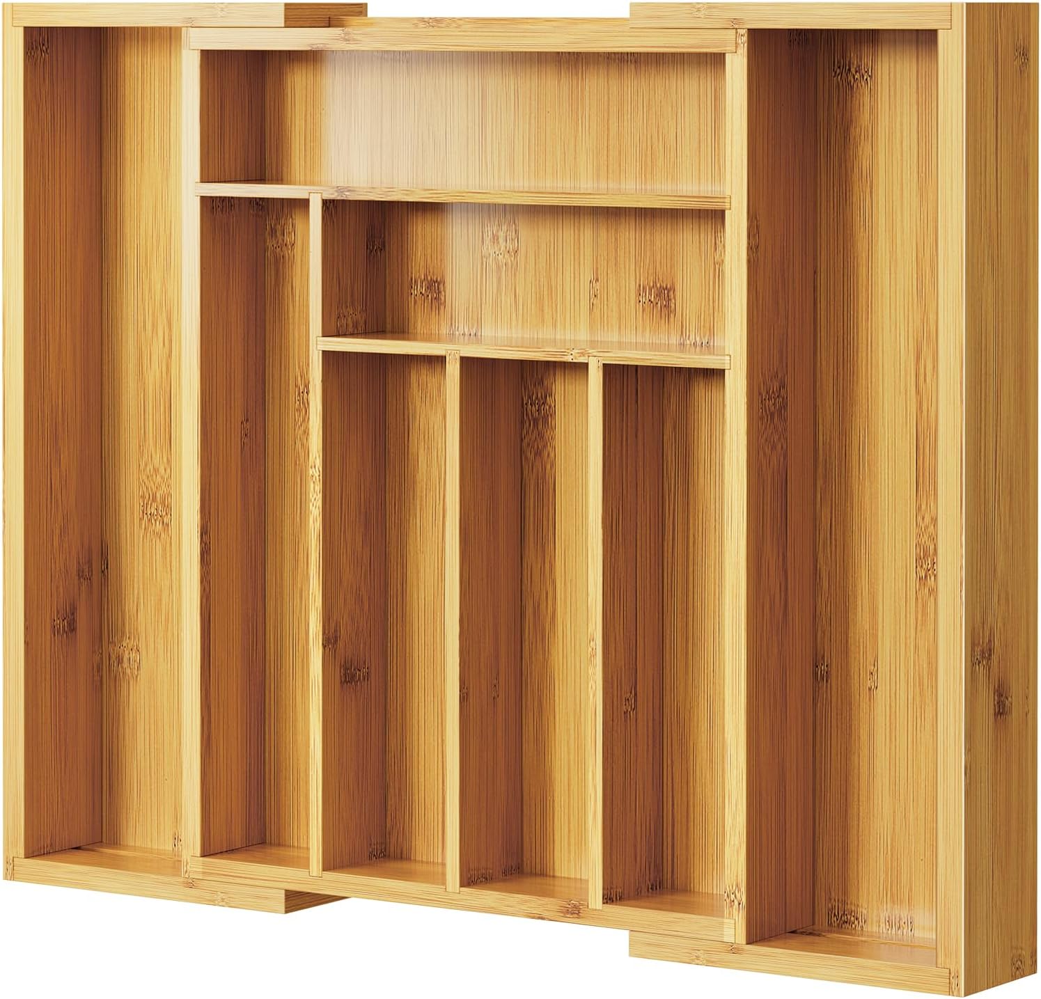 Pipishell Bamboo Expandable Silverware Organizer