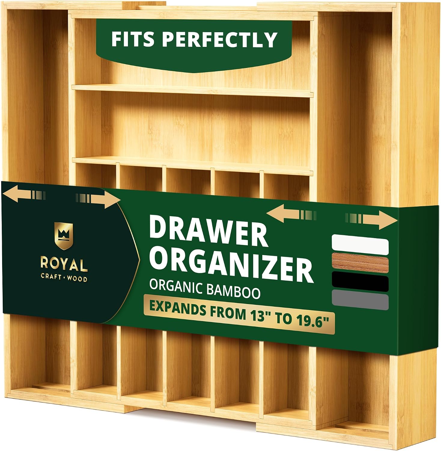 ROYAL CRAFT WOOD Bamboo Kitchen Drawer Organizer
