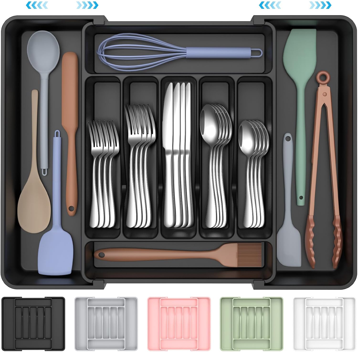 ukeetap Extra Large Expandable Silverware Organizer