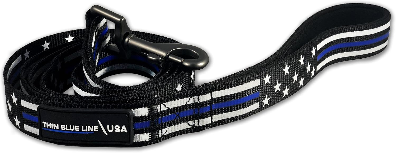 Thin Blue Line Dog Leash Stars and Stripes American Flag