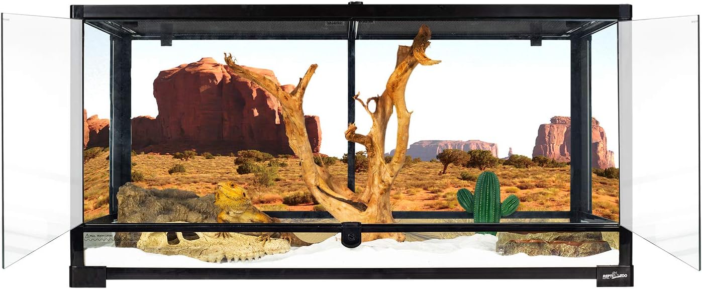 REPTI ZOO 50 Gallon Glass Reptile Terrarium