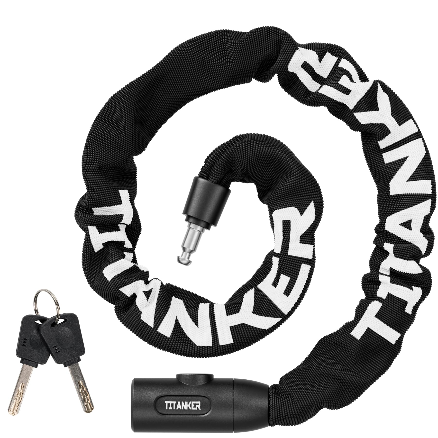 Titanker Heavy Duty Bicycle Chain Lock with Keys