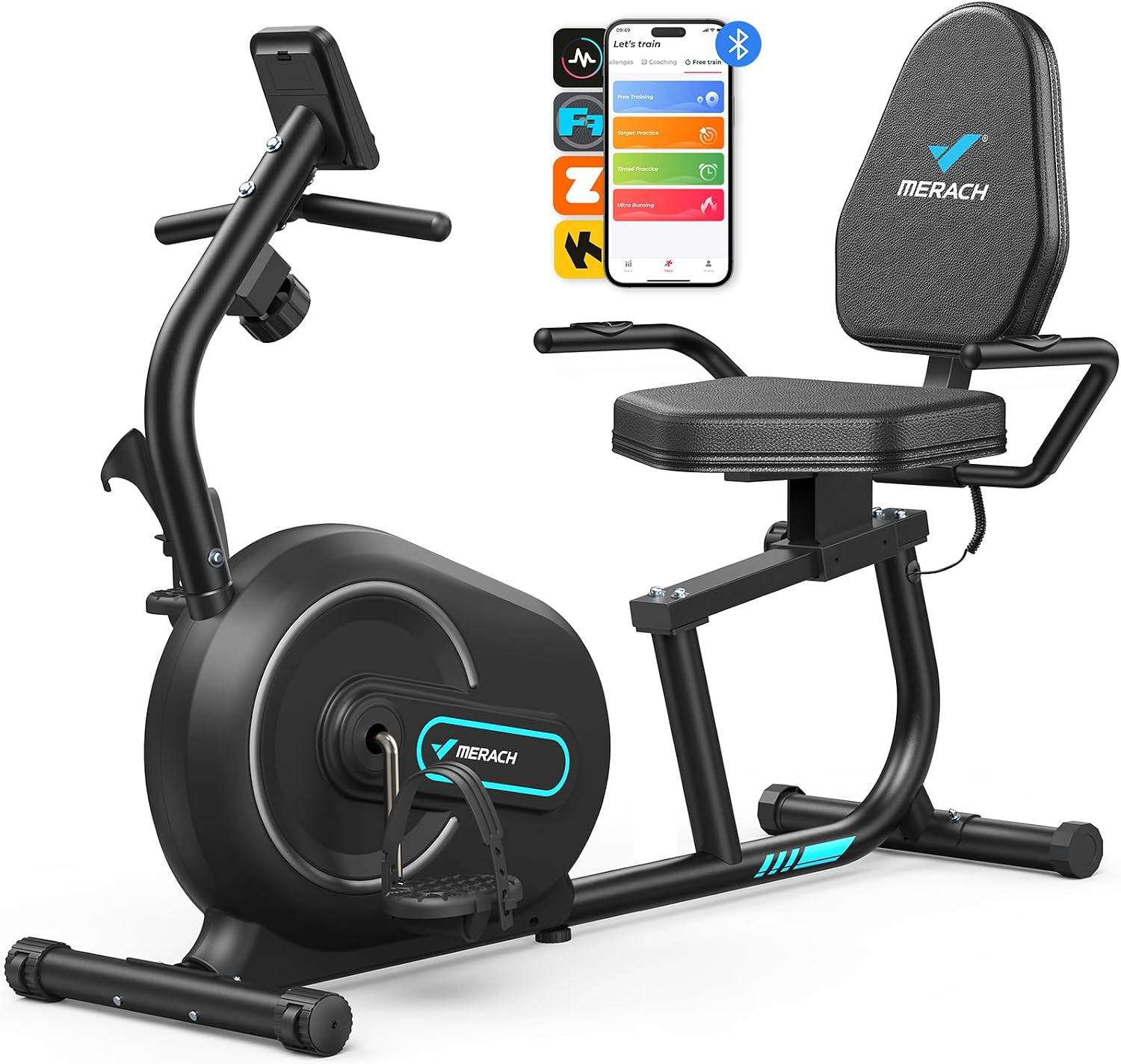 MERACH Recumbent Exercise Bike S08 with Bluetooth and App