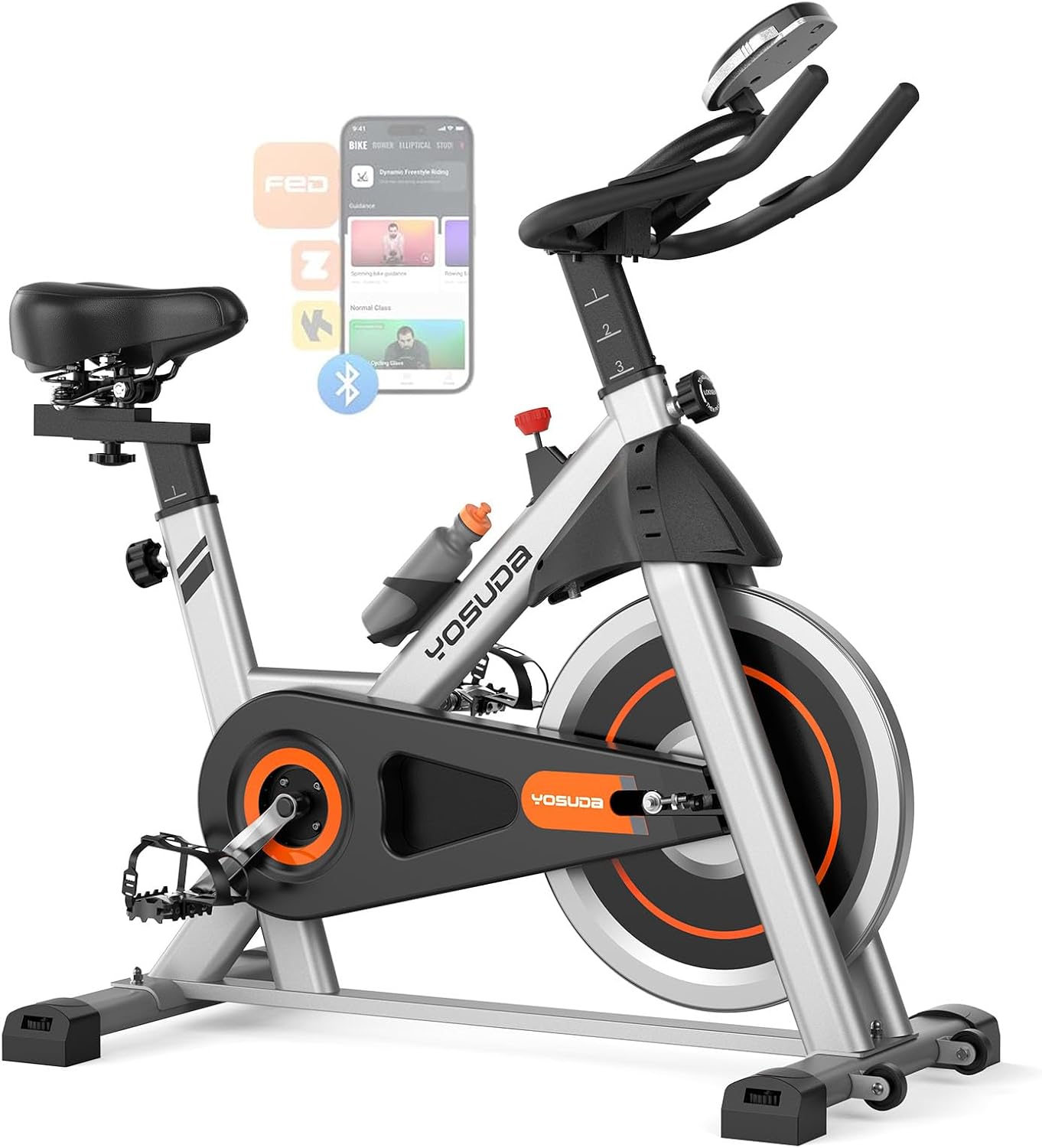 YOSUDA Exercise Bike with Brake Pad and Exclusive App