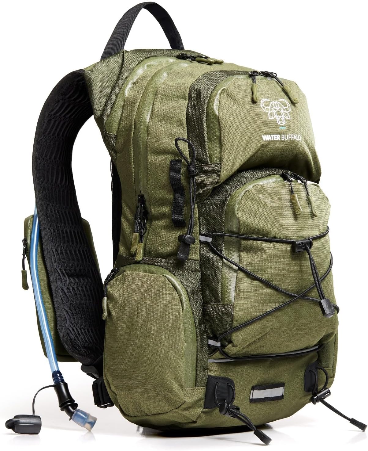 Water Buffalo Sherpa 22L Hiking Hydration Backpack, 2L Bladder | Hiking Backpack with Water Bladder, Waterproof Zippers, Phone Compartment, Trekking Pole Holders, Padded Straps