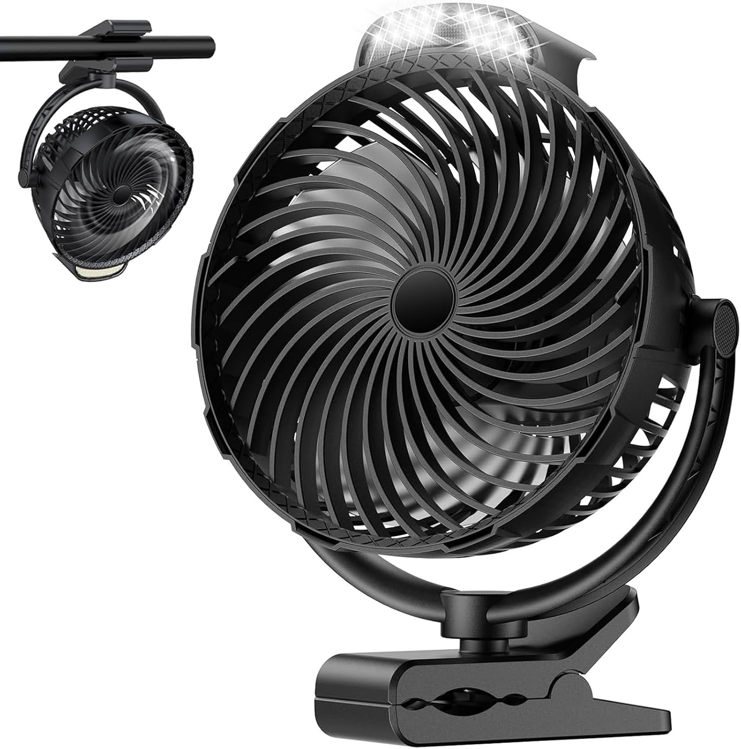 Gentsvip 8-Inch Rechargeable Clip on Fan