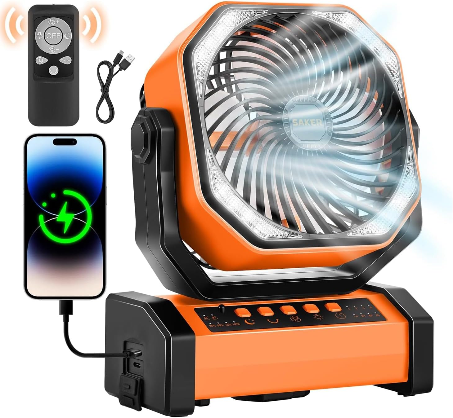 Saker Rechargeable Camping Fan 20000mAh
