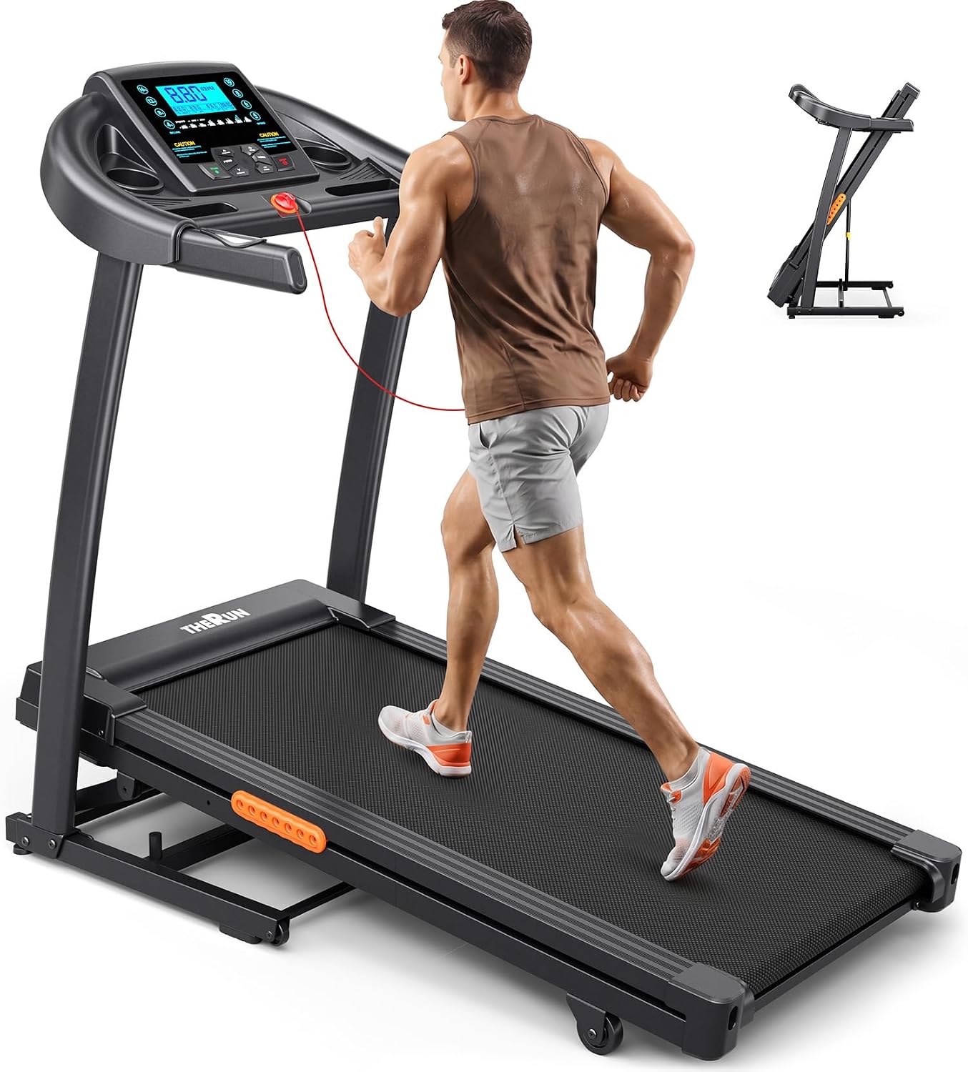 THERUN Incline Treadmill, 400 lb Capacity